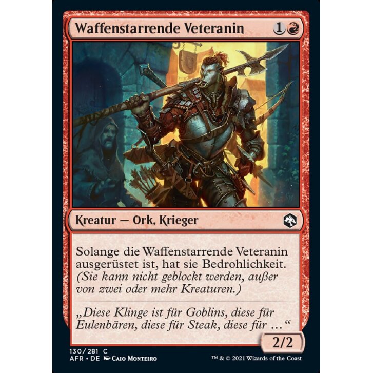 Waffenstarrende Veteranin